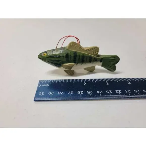 Lot of 5 Vintage Fishing Christmas Ornaments - Rustic Cabin Holiday Decor - Picture 4 of 5